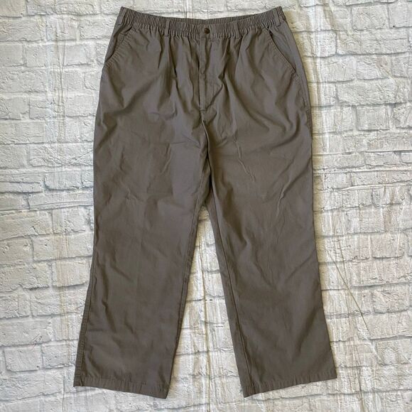 Haband Casual Joe men 40 cotton blend pull on elastic waist casual pants khaki - Picture 1 of 15